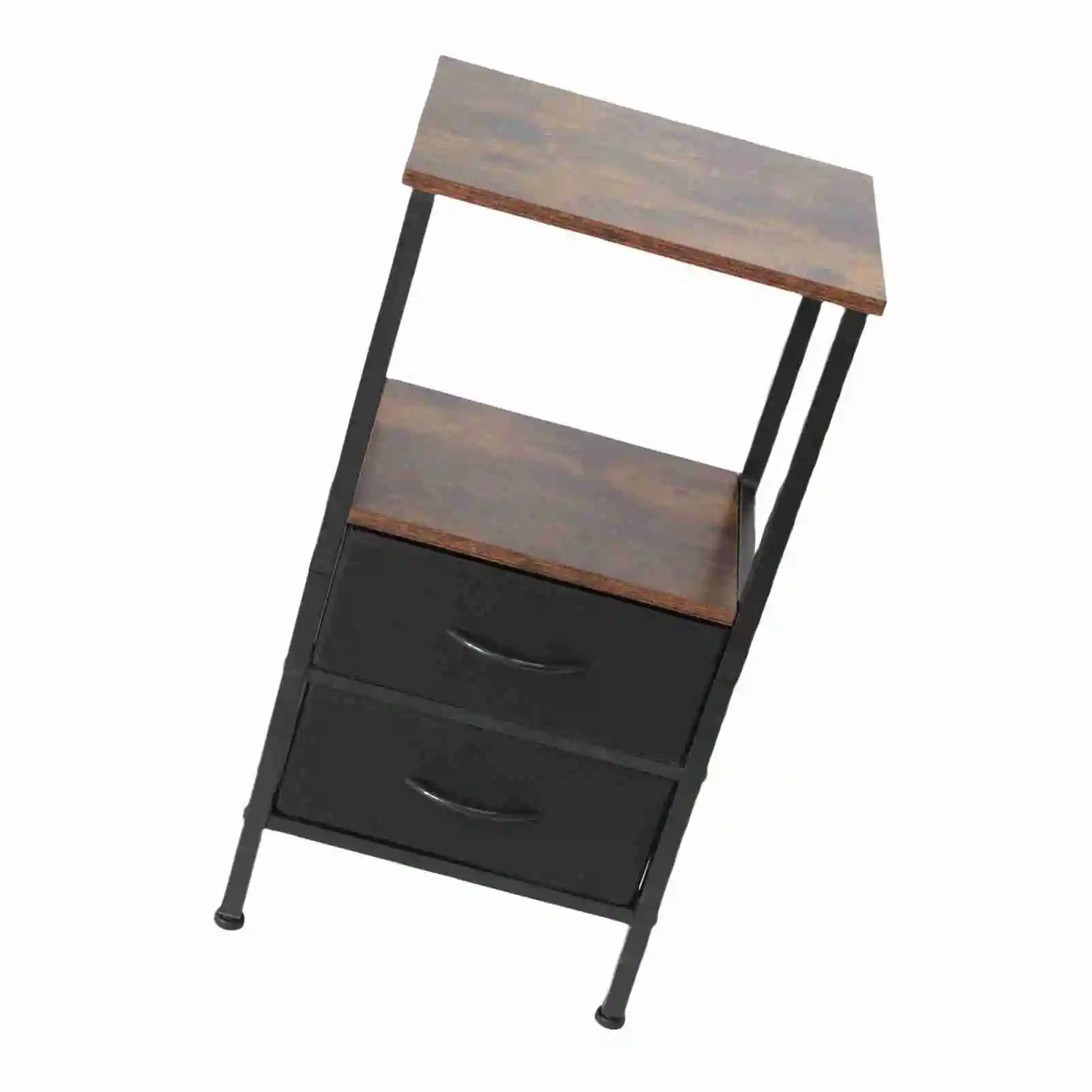 Night Stand for Bedroom MDF Carbon Steel Bedside Table with 2 Canvas Drawers for Living Room Dorm