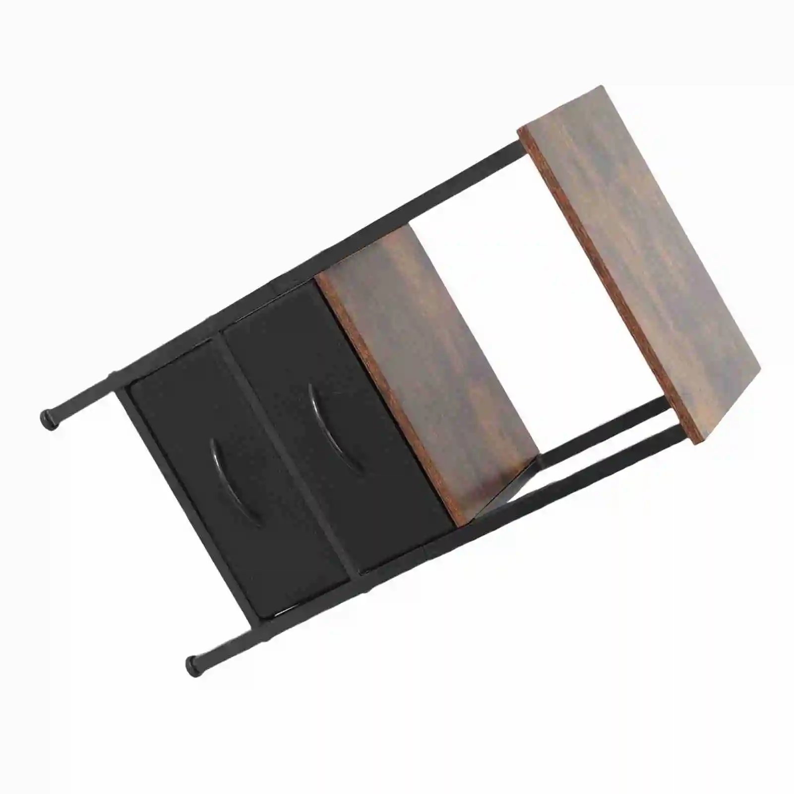 Night Stand for Bedroom MDF Carbon Steel Bedside Table with 2 Canvas Drawers for Living Room Dorm