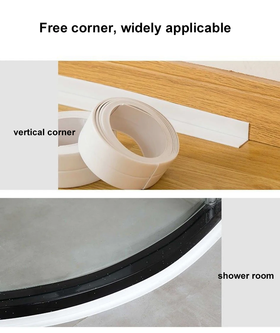 3.2M Bath Caulk Tape Self Adhesive PVC Oil-Proof Kitchen Sink Edge Corner Wall Sticker Waterproof Toilet Sealing Strip Tape