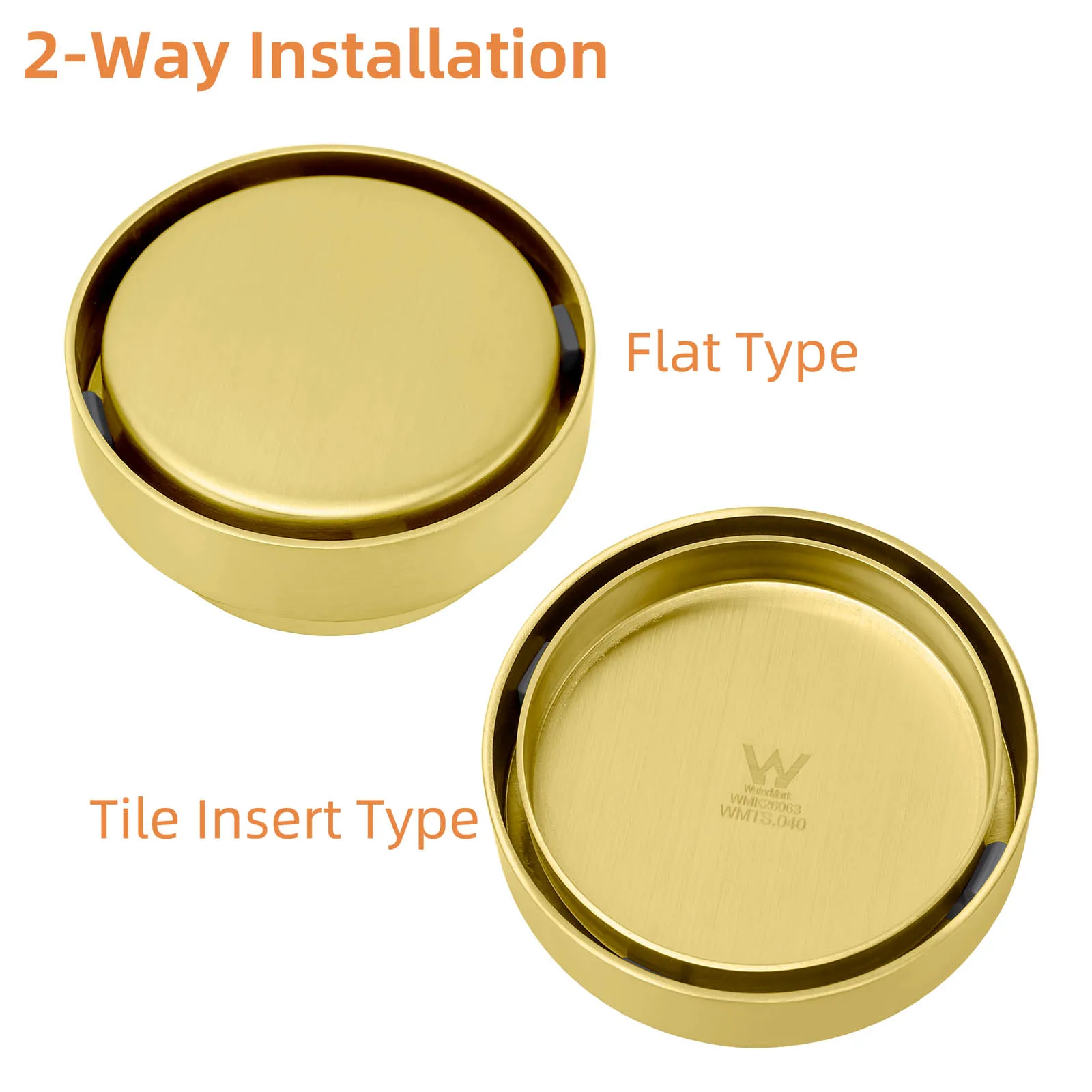 **Sydney Stocks** KYLINS SUS304 100mm Round Tile Insert Shower Grate Floor Drain Outlet Waste Brushed Gold Black Gun Metal