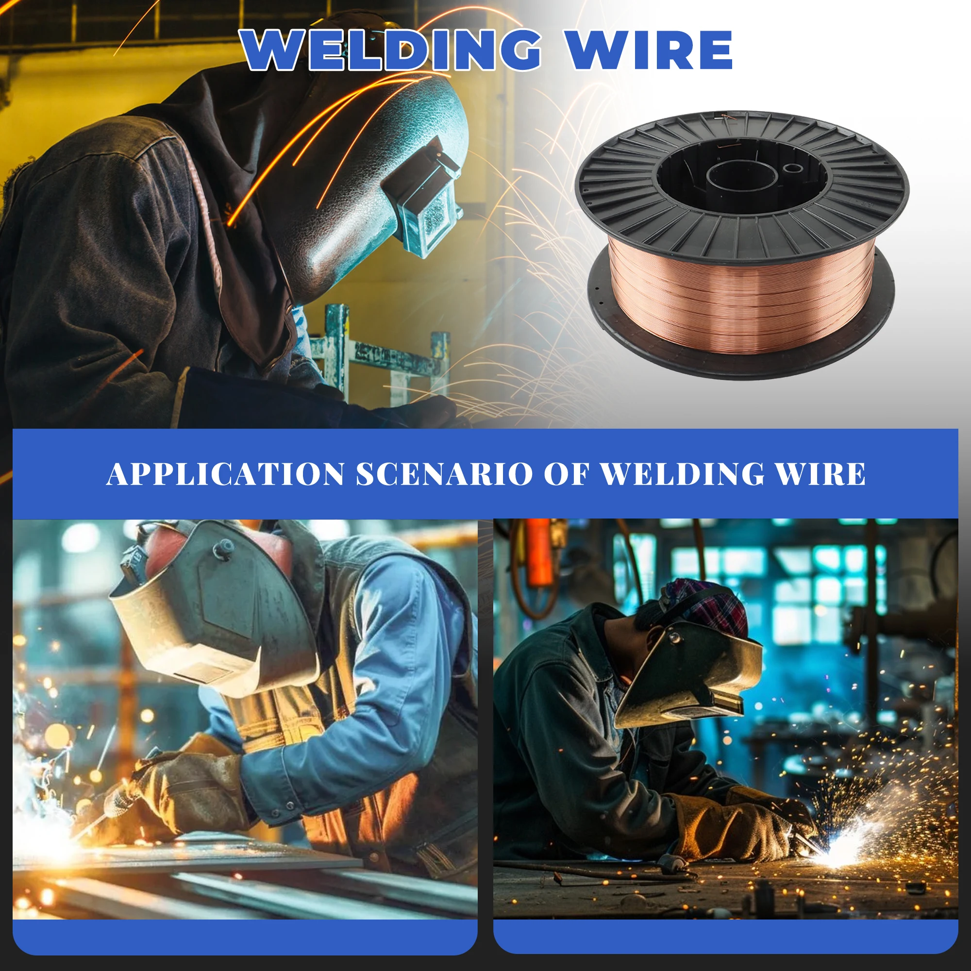 ER70S-6 Mild Steel 0.035 Inch MIG Welding Wire Low Splatter 33 Pound Spool Fit for All Position Gas Welding