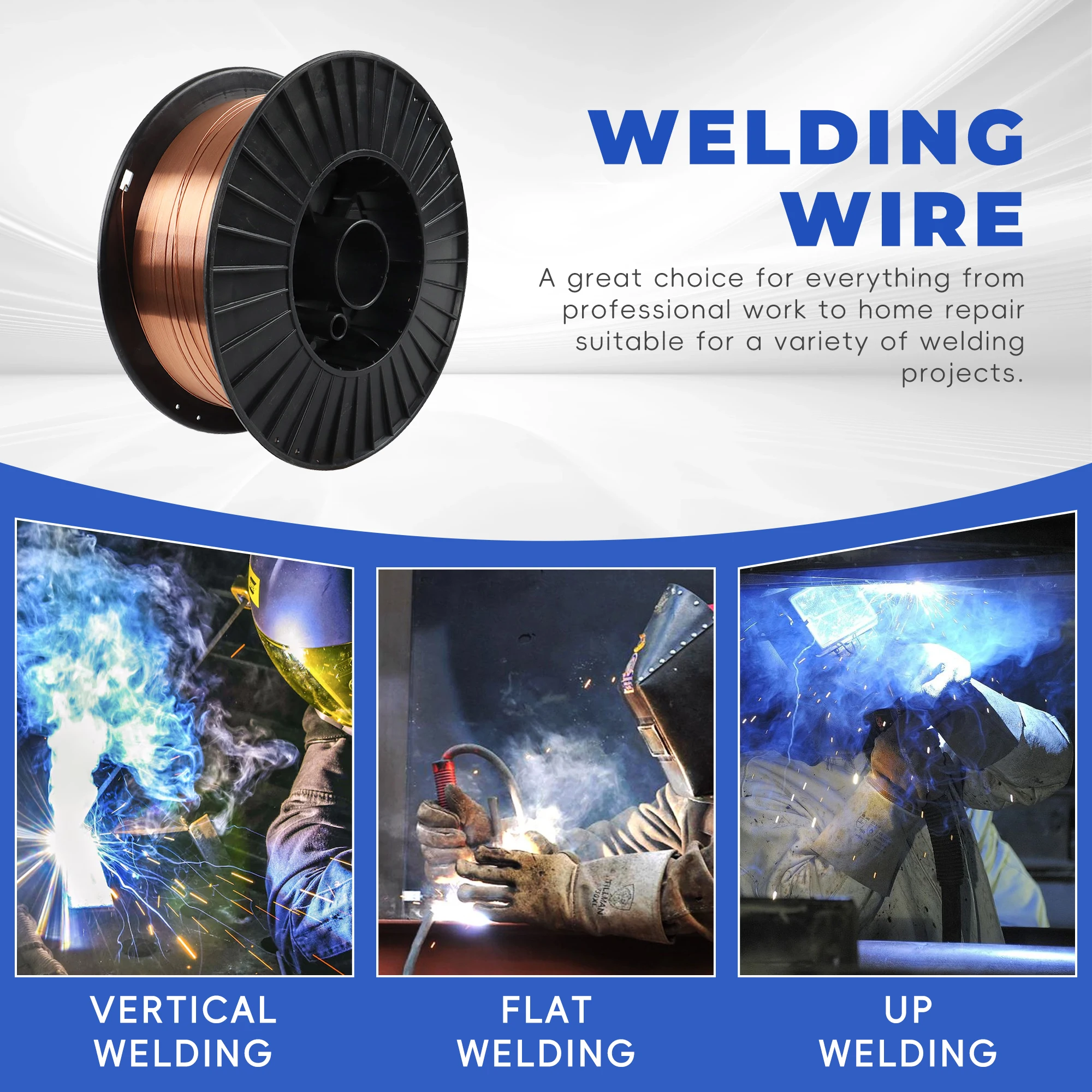 ER70S-6 Mild Steel 0.035 Inch MIG Welding Wire Low Splatter 33 Pound Spool Fit for All Position Gas Welding