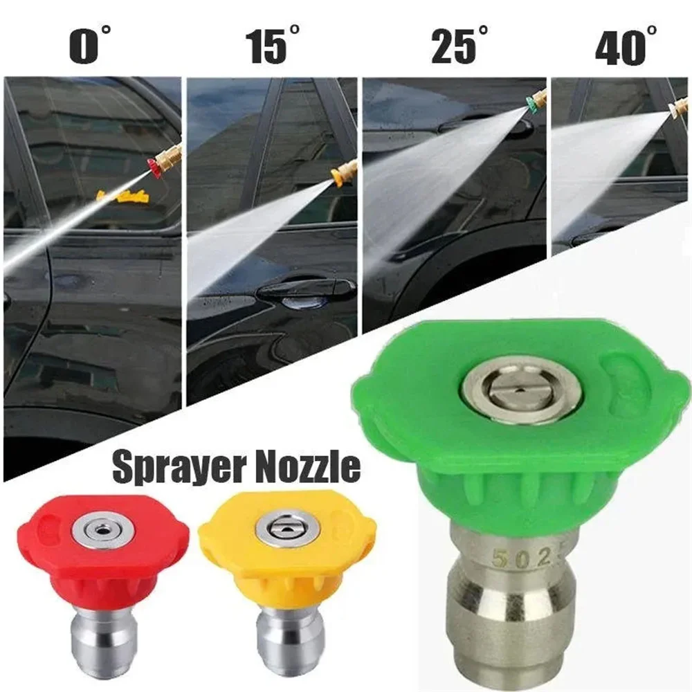 5 PCS High Pressure Washer Spray Nozzles Variety Degrees Quick Connect Tip NEW