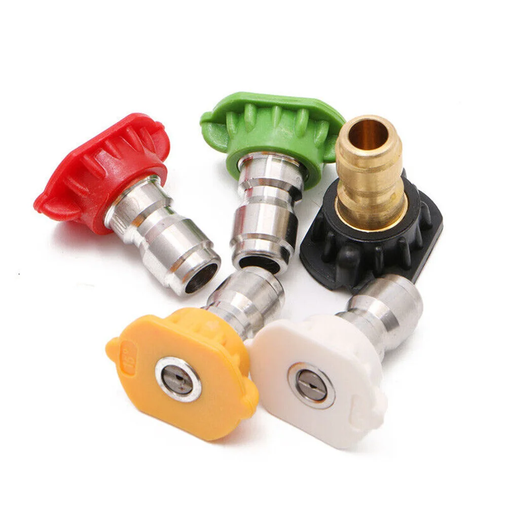 5 PCS High Pressure Washer Spray Nozzles Variety Degrees Quick Connect Tip NEW