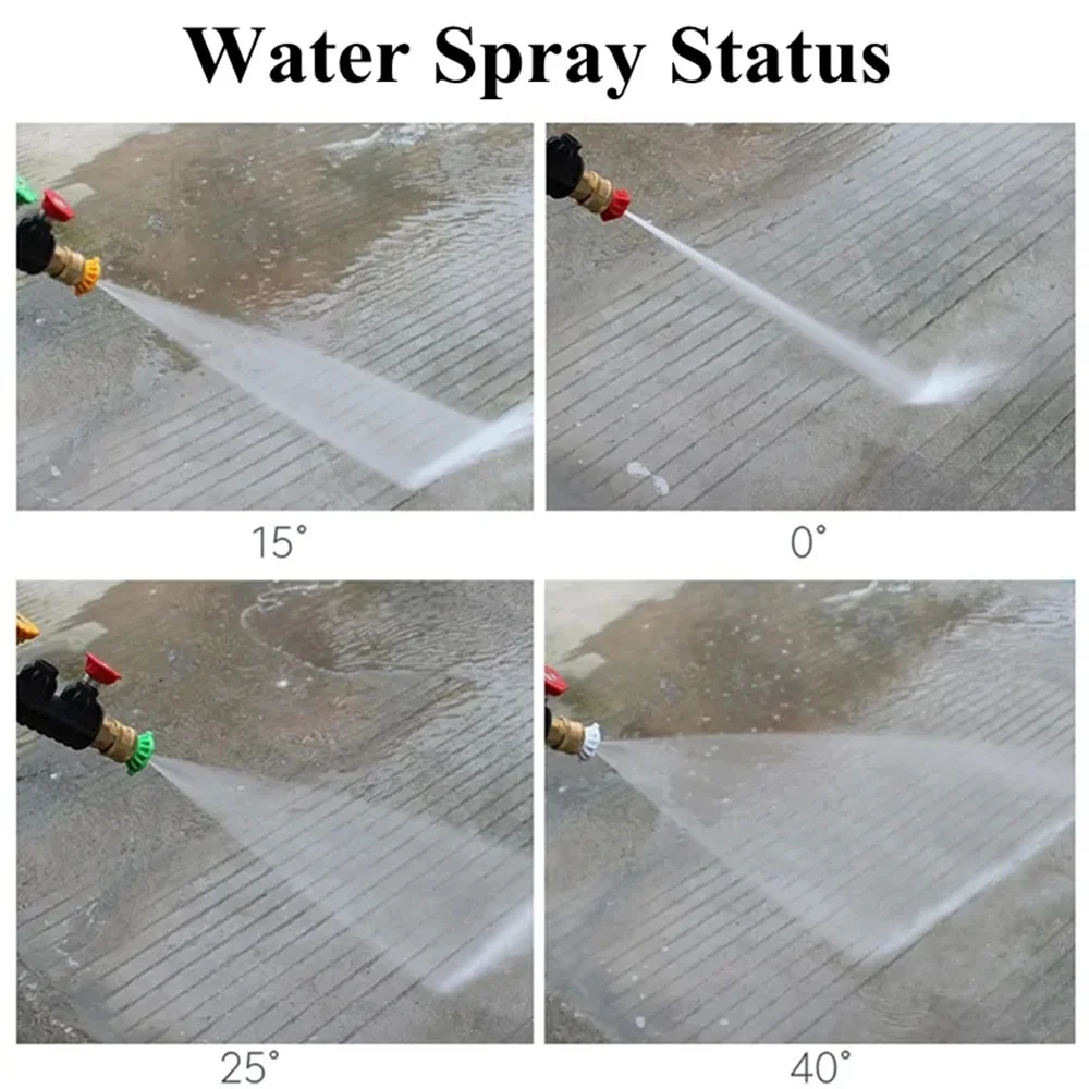 5 PCS High Pressure Washer Spray Nozzles Variety Degrees Quick Connect Tip NEW
