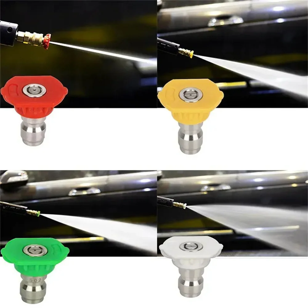 5 PCS High Pressure Washer Spray Nozzles Variety Degrees Quick Connect Tip NEW