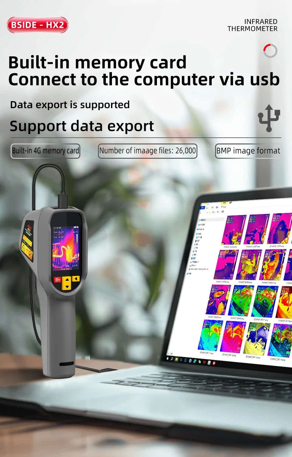 BSIDE 320*240 Thermal Imager HX2 NEW Camera Laser Thermographic HD Resolution For Circuit PCB Repair Pipeline Detection Medical