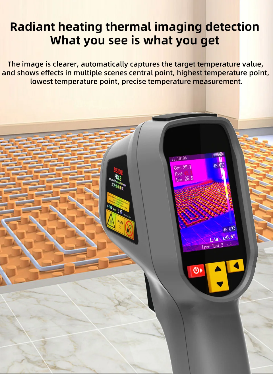 BSIDE 320*240 Thermal Imager HX2 NEW Camera Laser Thermographic HD Resolution For Circuit PCB Repair Pipeline Detection Medical