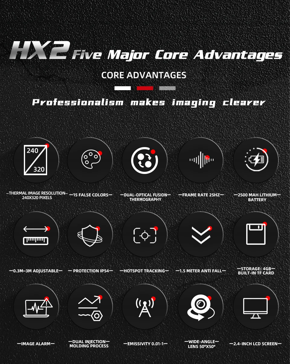 BSIDE 320*240 Thermal Imager HX2 NEW Camera Laser Thermographic HD Resolution For Circuit PCB Repair Pipeline Detection Medical