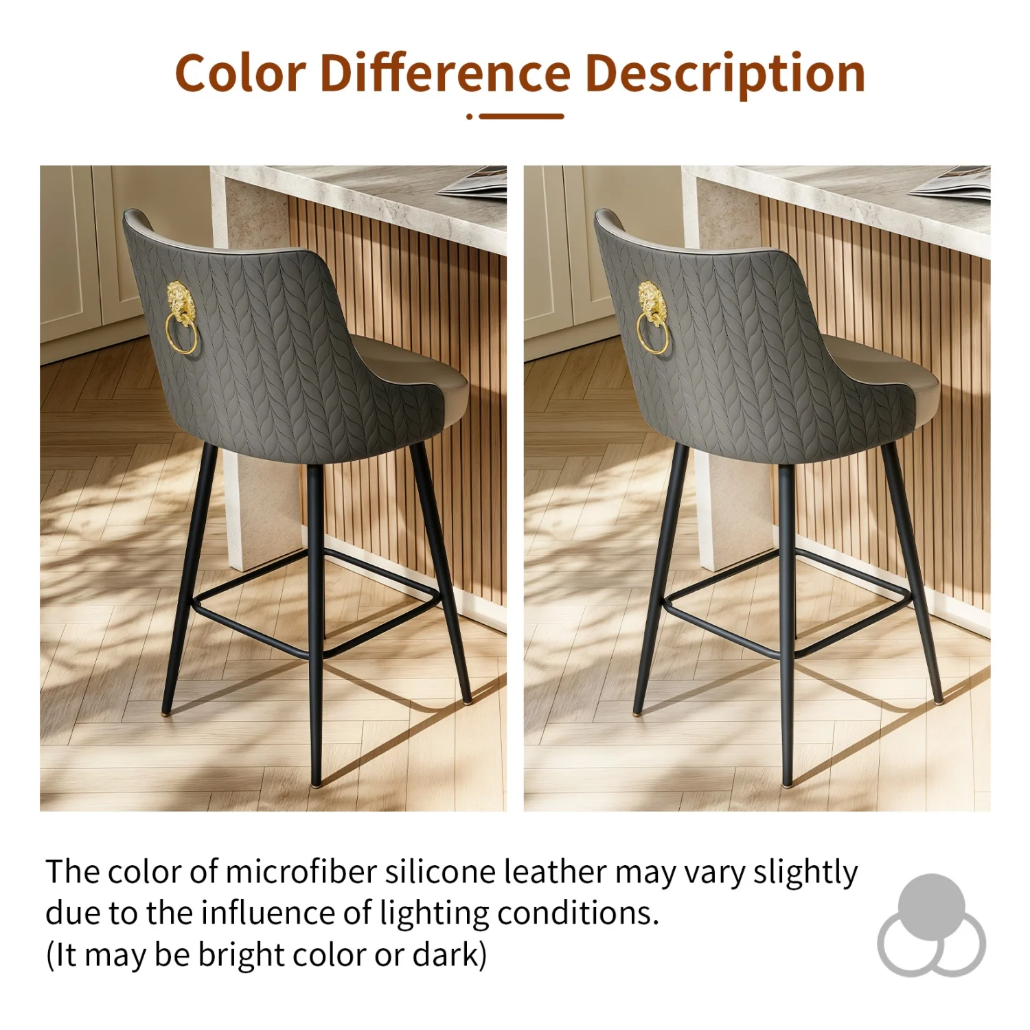 Swivel Bar Stools Microfiber Leather Upholstery Counter Height Bar Chairs with High Back and Footrest for Kitchen Island