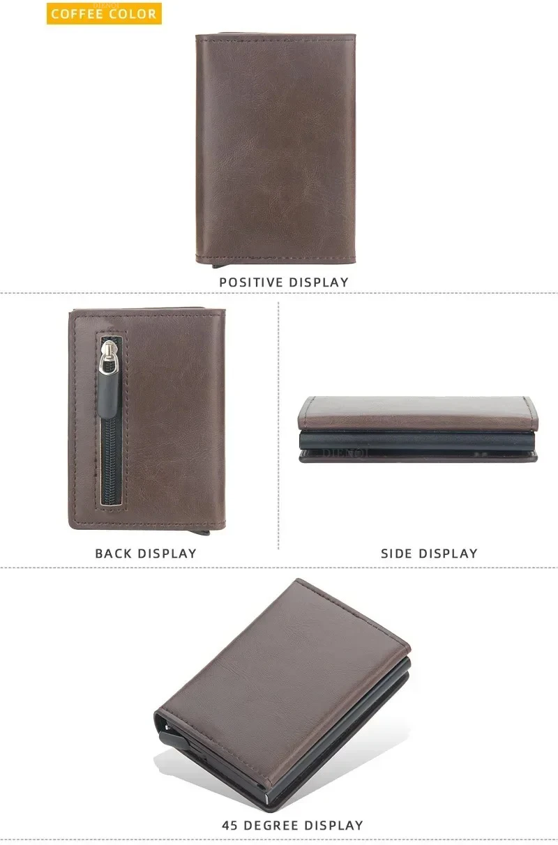 Pop Up Credit Card Holder Wallets Men Slim Rfid Blocking CardHolder Wallet for Men Card Money Bag Purse PU Leather Short Wallets