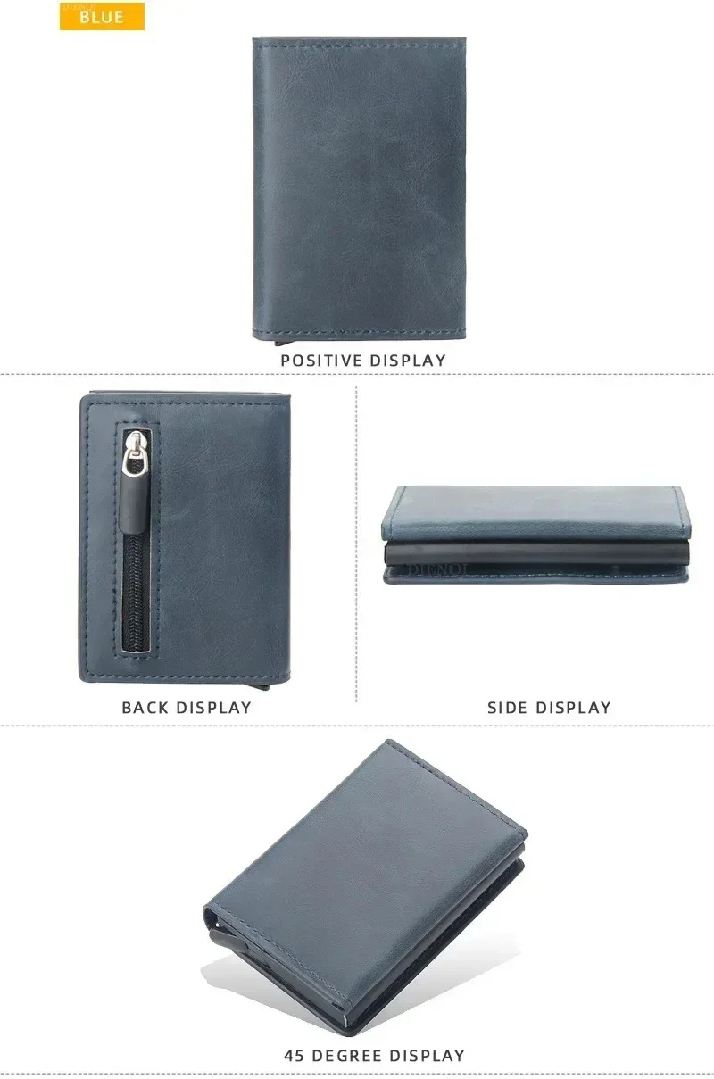 Pop Up Credit Card Holder Wallets Men Slim Rfid Blocking CardHolder Wallet for Men Card Money Bag Purse PU Leather Short Wallets