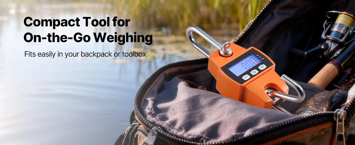 SucceBuy 660 lbs/300 kg Digital Crane Scale Portable Handheld Hanging Scale with LCD Display & Hook for Farm Hunting Fishing