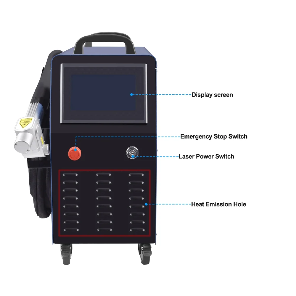1500W 2000W Air Cooling Fiber Laser Cleaning Machine Portable Handheld Fiber Laser Cleaner for Surface Rust Oil Paint Remove