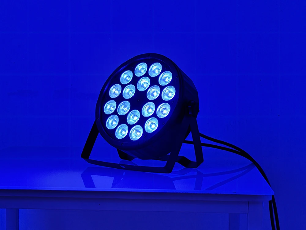 LSLYB 18x18W RGBWA‑UV 6in1 LED Par Light ABS DMX512 Stage Lighting for DJ Show Bar Wedding Family Party Disco Uplight
