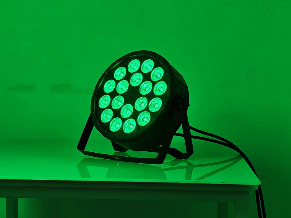 LSLYB 18x18W RGBWA‑UV 6in1 LED Par Light ABS DMX512 Stage Lighting for DJ Show Bar Wedding Family Party Disco Uplight