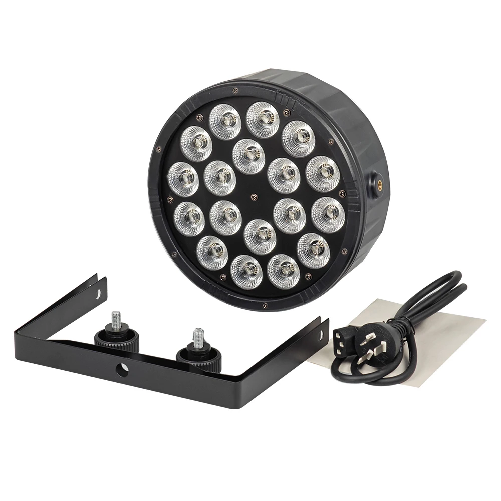 LSLYB 18x18W RGBWA‑UV 6in1 LED Par Light ABS DMX512 Stage Lighting for DJ Show Bar Wedding Family Party Disco Uplight