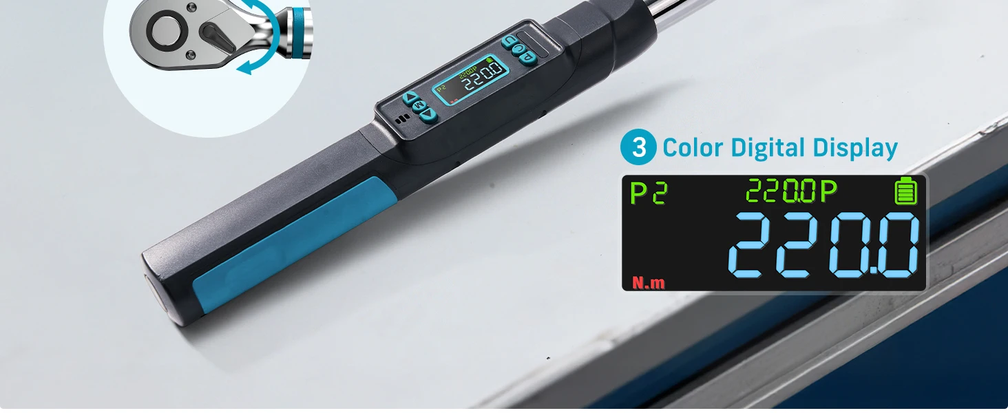 SEESII 220N.m Torque Wrench 3/8" Square Drive Torques Key ±2% High Precision Torque Wrench Professional Bicycle Automotive Tool
