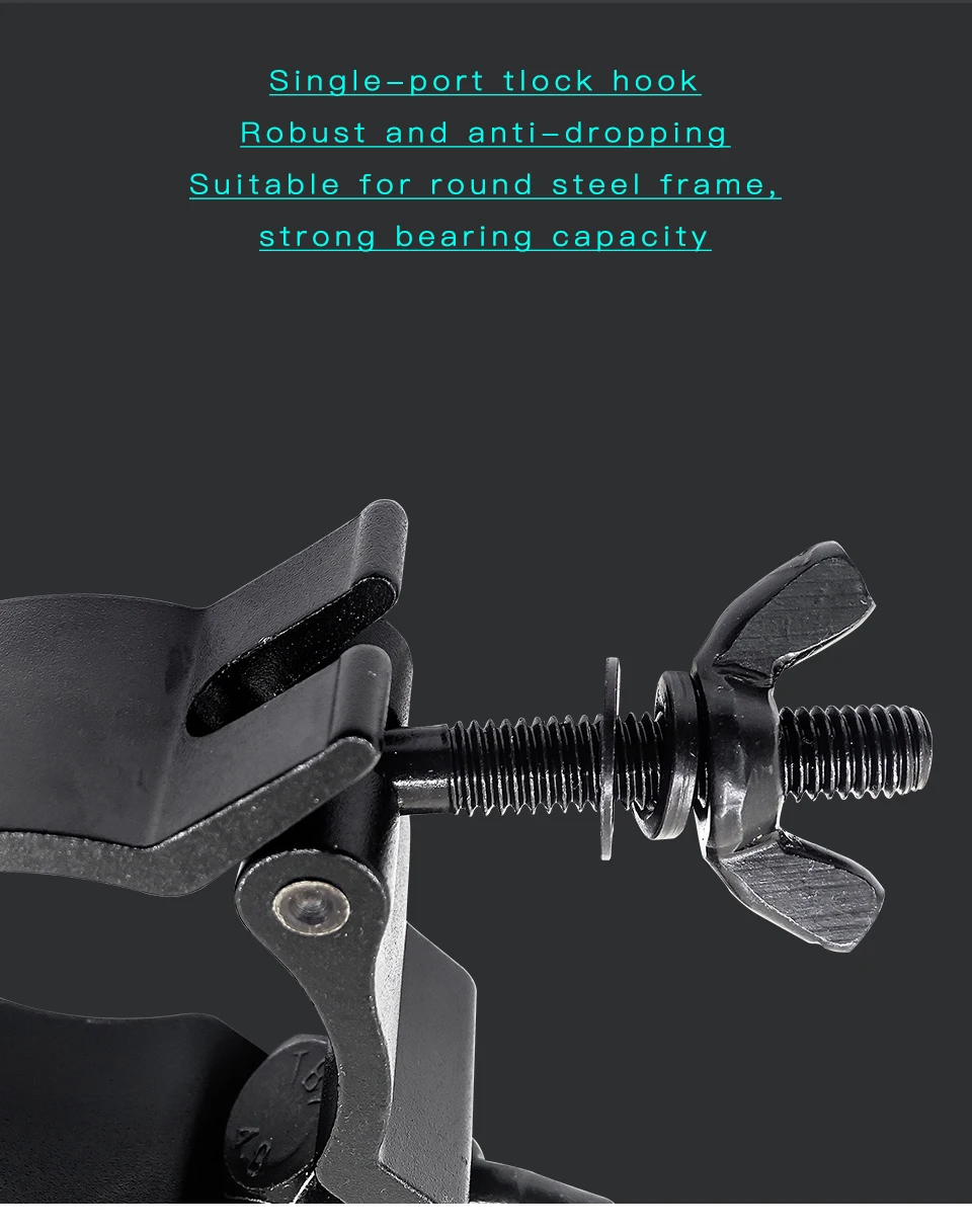 10 Pieces Aluminum Alloy Stage Light Clamps, Quick-Release Hooks, Theater Lighting, 48-51mm, 100kg,