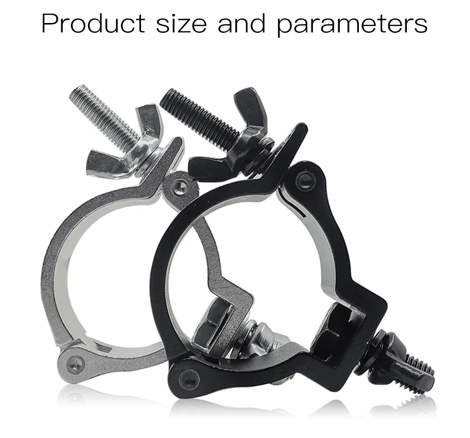 10 Pieces Aluminum Alloy Stage Light Clamps, Quick-Release Hooks, Theater Lighting, 48-51mm, 100kg,
