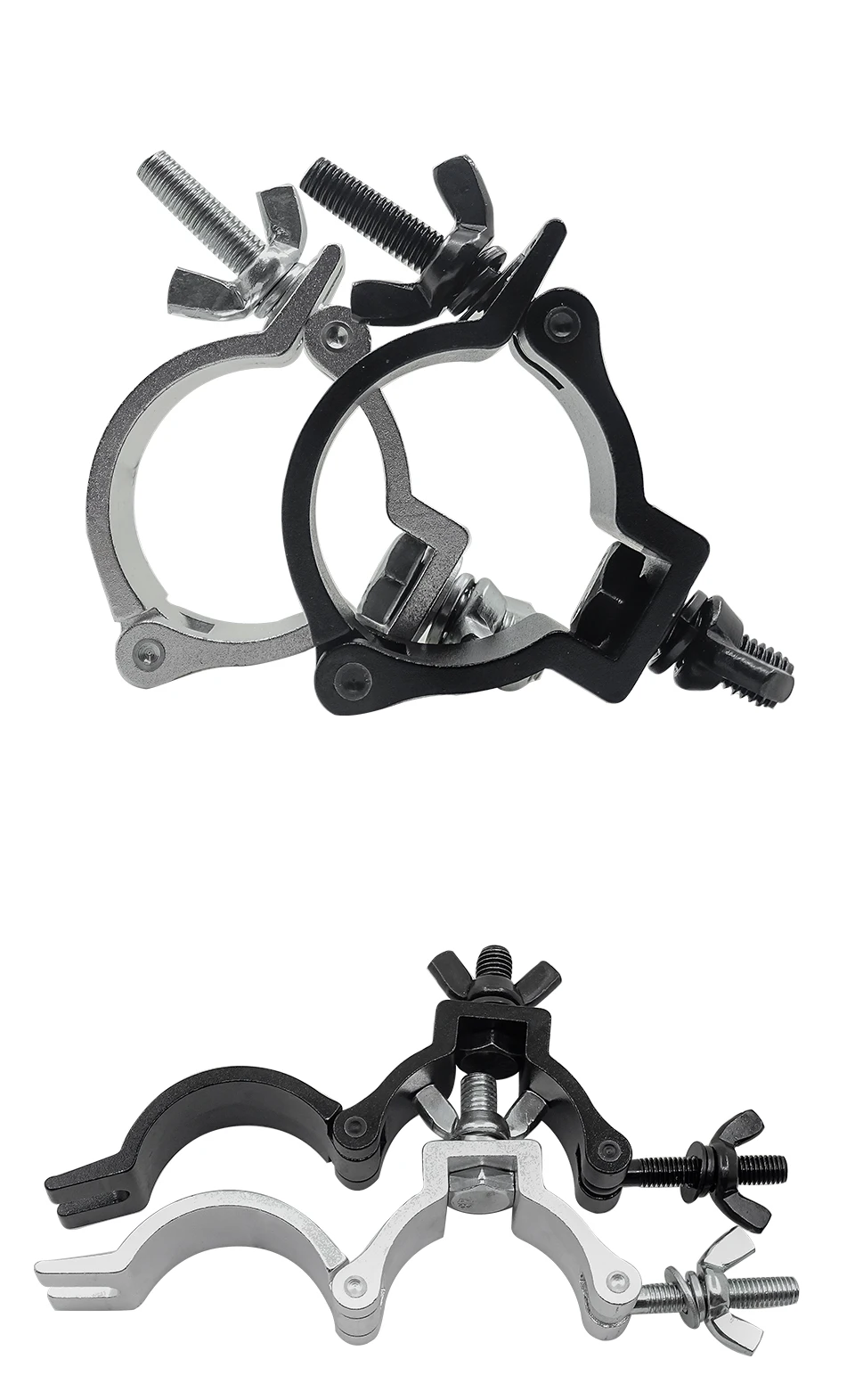 10 Pieces Aluminum Alloy Stage Light Clamps, Quick-Release Hooks, Theater Lighting, 48-51mm, 100kg,