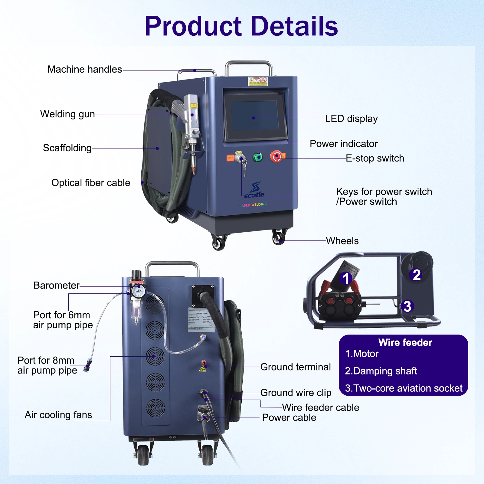Handheld Laser 2000W Air Cooling 4 in 1 Laser Welding/Cutting/Cleaning Machine Laser welder cutter 100% factory outlet