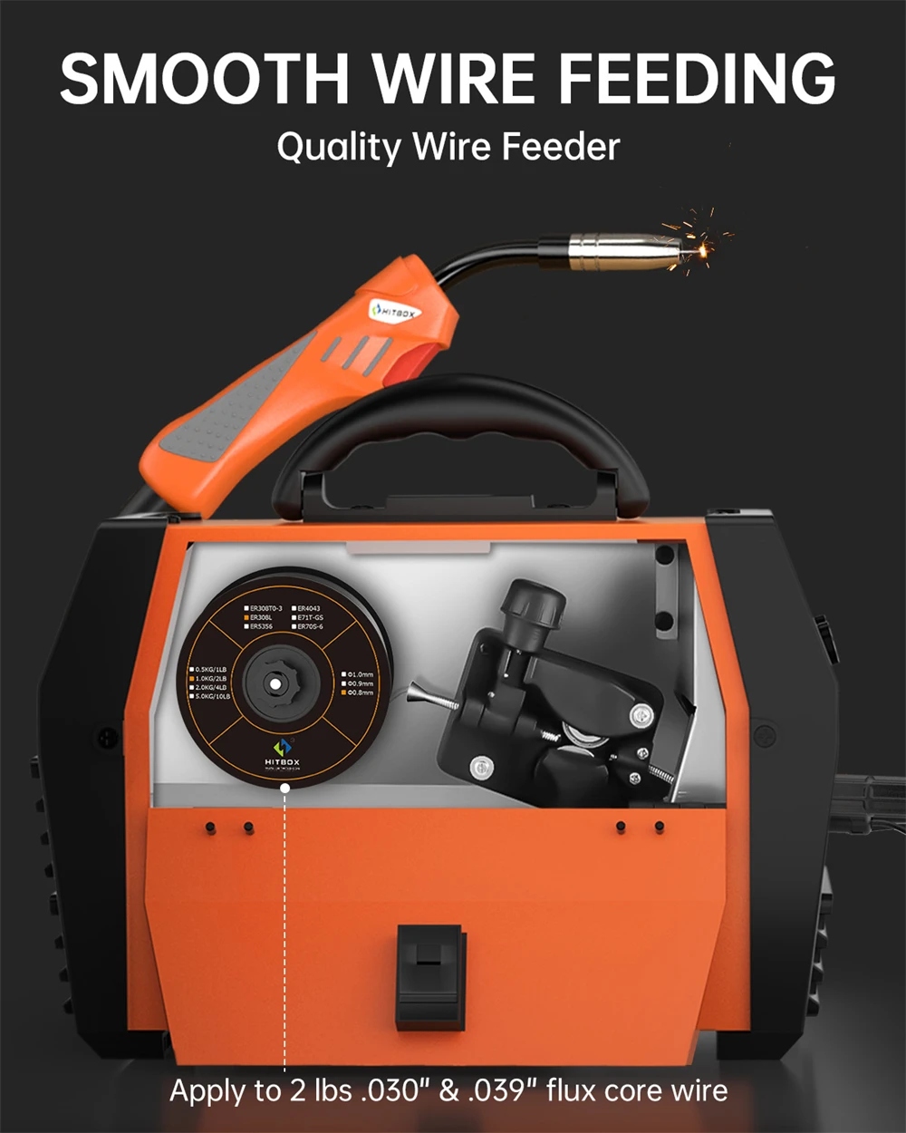 HITBOX MIG200 MIG Welder 3 in 1 MMA/Flux Cored MIG/Lift TIG Semi-Automatic Gasless MIG Inverter Welding Machine 220V AU Plug
