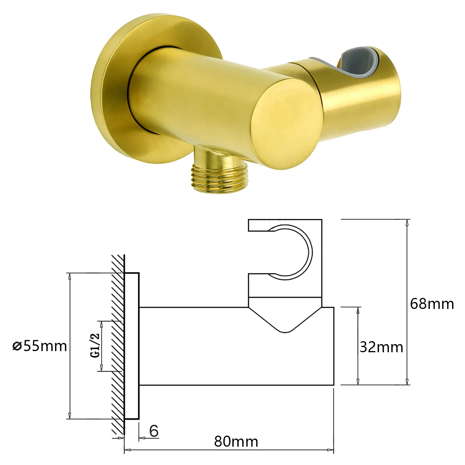**Sydney Stock** KYLINS Brushed Gold Round Rain Shower Head 3 Mode Handheld Kit 2 Way Mixer Diverter Tap Set Wels WaterMark