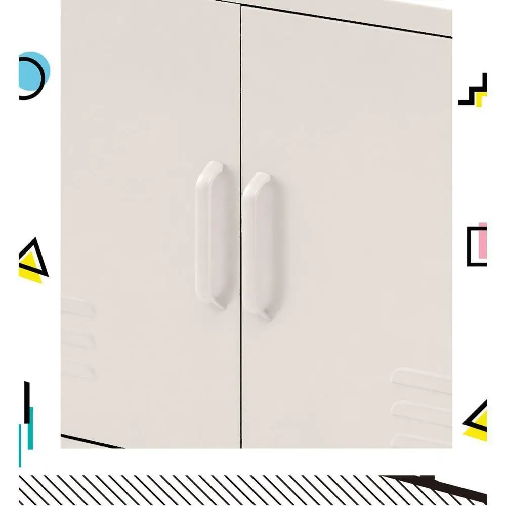 White Metal Buffet Sideboard Cabinet Kitchen Dining Room Storage Organizer Cupboard