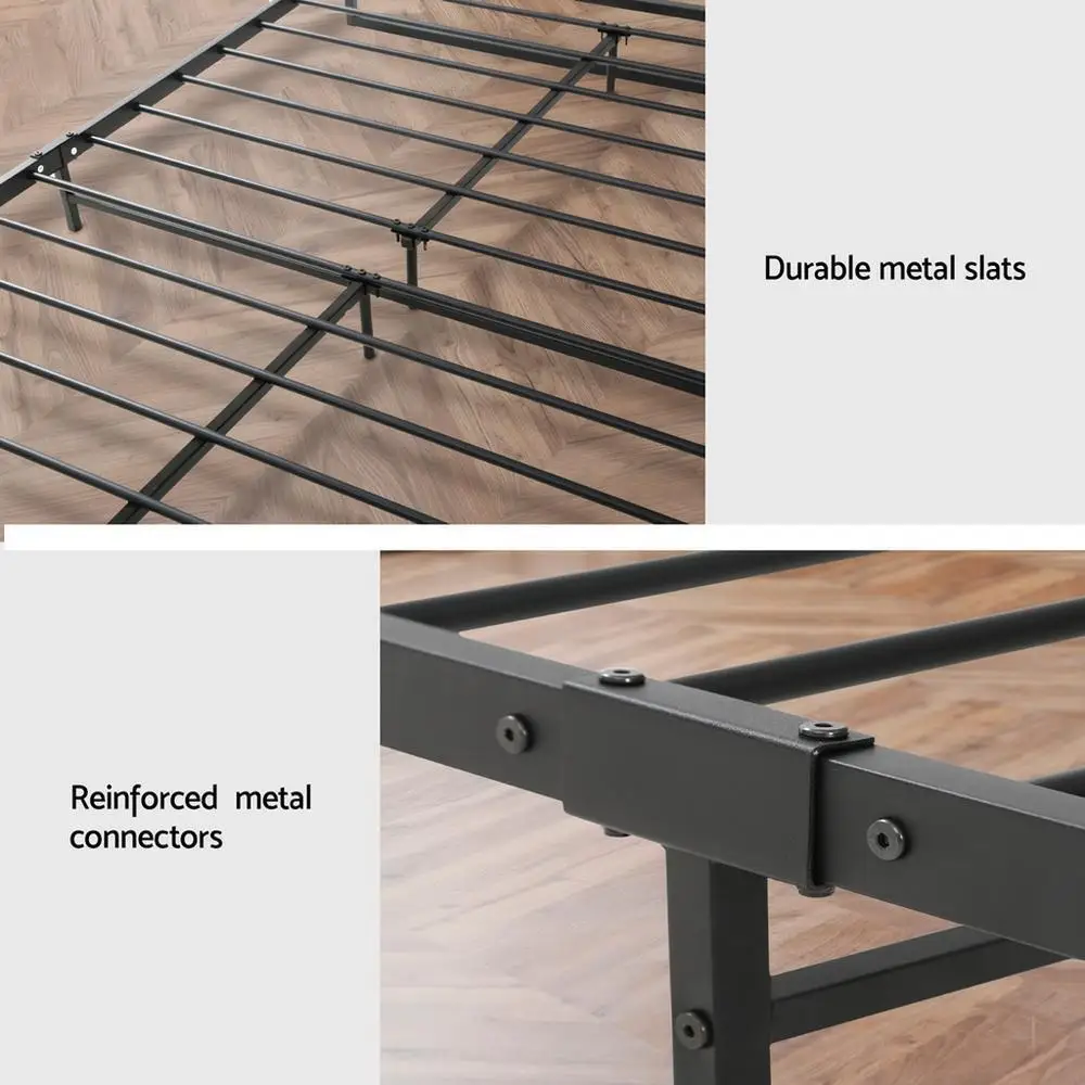 King Size Metal Bed Frame Heavy Duty Platform Bed Frame Easy Assembly No Box Spring Needed Sturdy Steel Bed Base for Bedroom Use