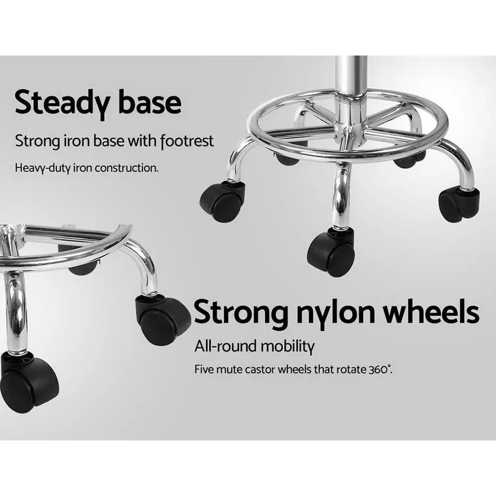 2 Pack Modern Salon Stool Swivel Chair with Backrest White Height Adjustable Rolling Stool for Beauty Spa Tattoo and Home Use