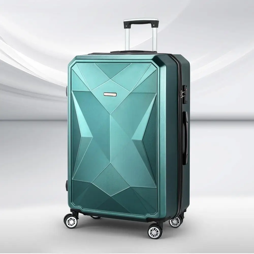 28 Inch ABS Hard Shell Travel Suitcase Set with TSA Lock and Organizer Case Atrovirens