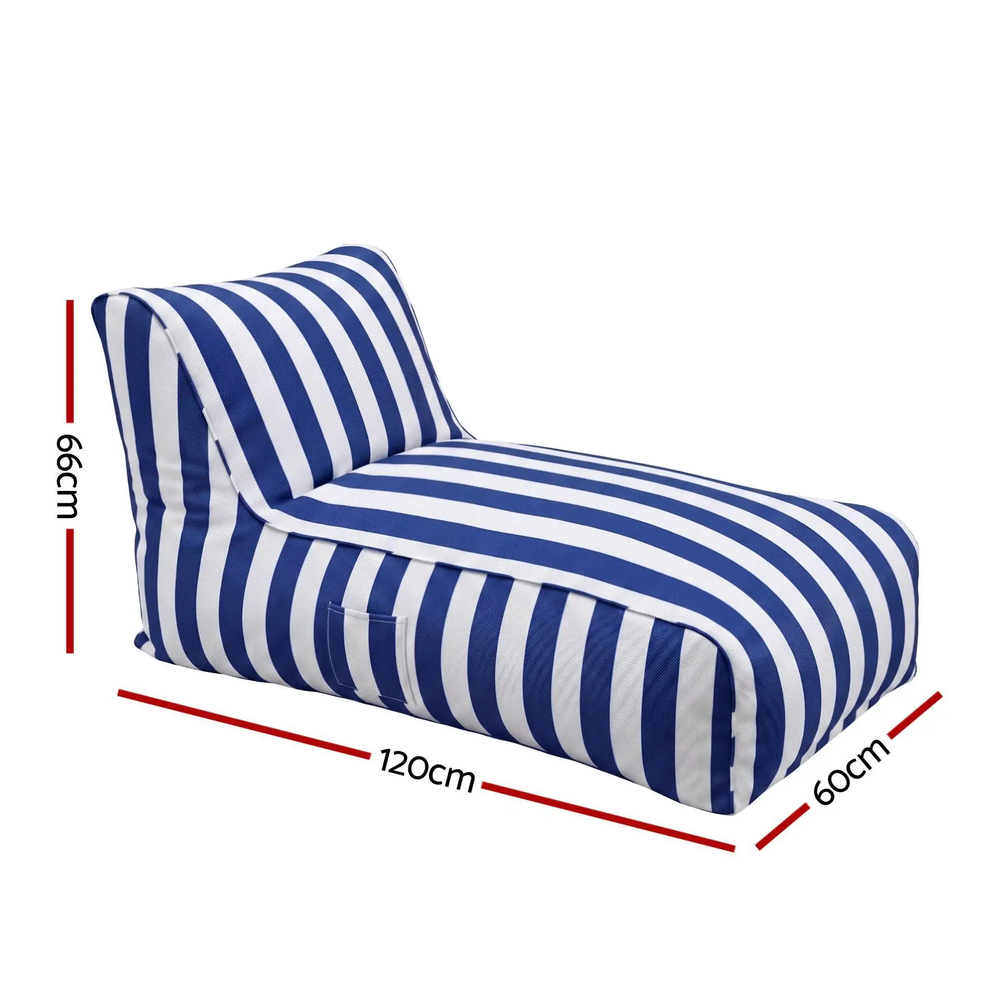 Outdoor Bean Bag Chair Cover Splash Proof Beanbag Lounge Cover Stuffed Animal Storage Cover for patio Poolside Relaxing Blue