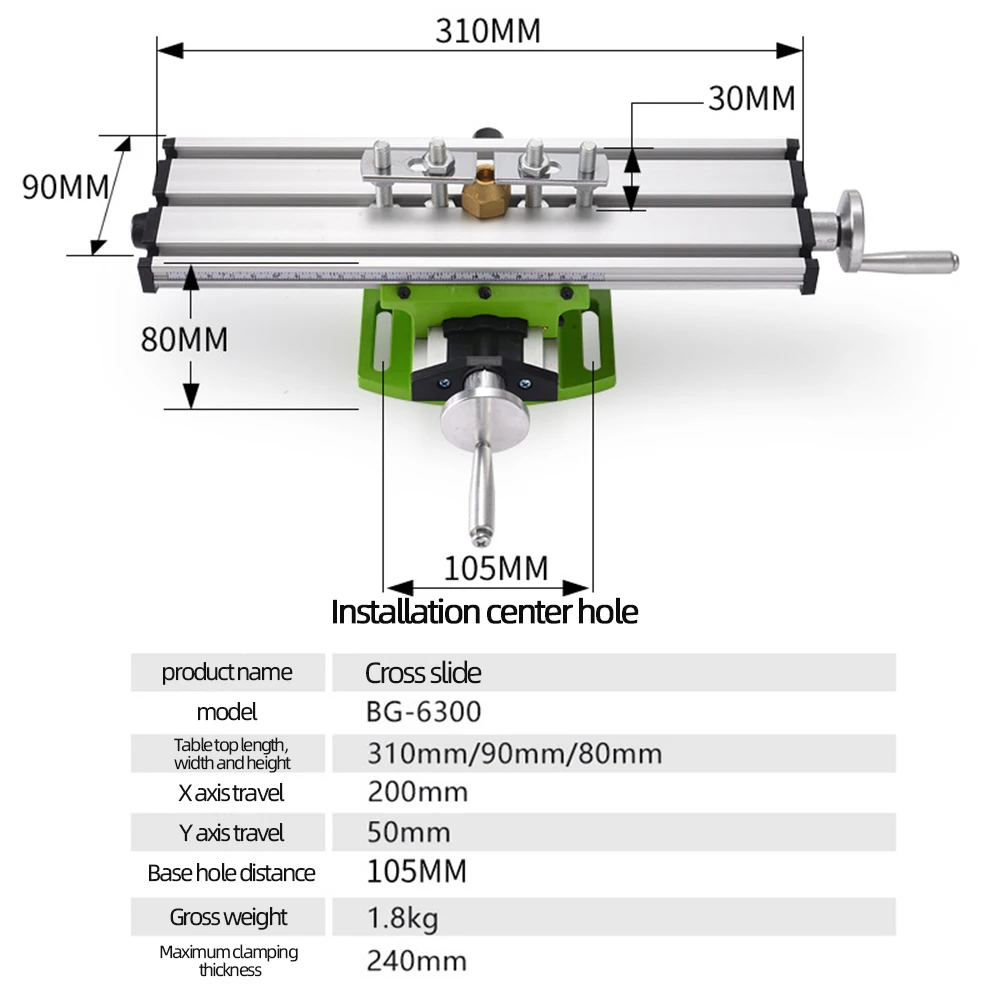 ALLSOME Mini Precision Milling Machine Worktable Multifunction Drill Vise Fixture Working Table Cross Slide Table