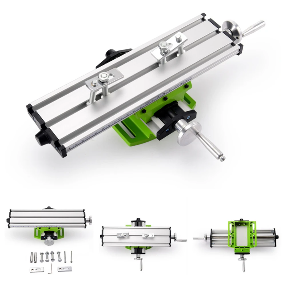 ALLSOME Mini Precision Milling Machine Worktable Multifunction Drill Vise Fixture Working Table Cross Slide Table