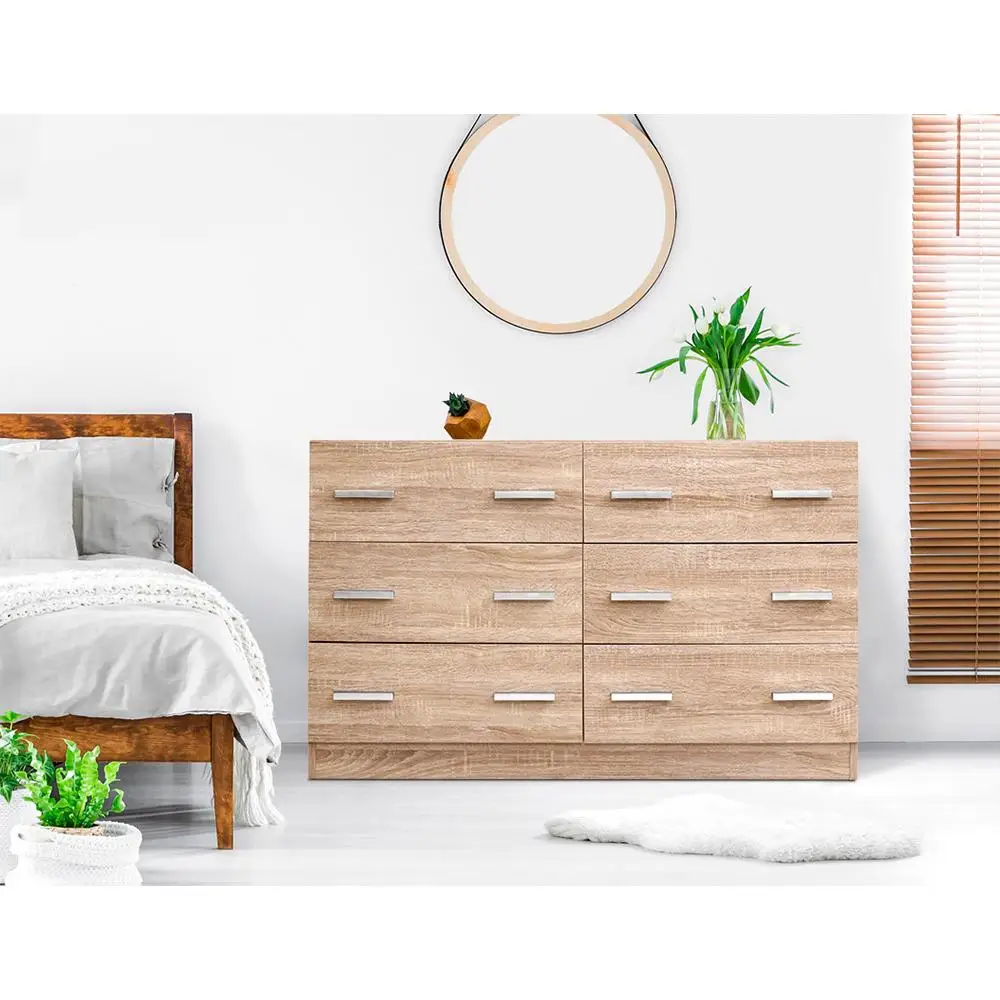 6 Drawer Pine Chest Storage Cabinet Bedroom Dresser Tall Wooden Organizer Furniture