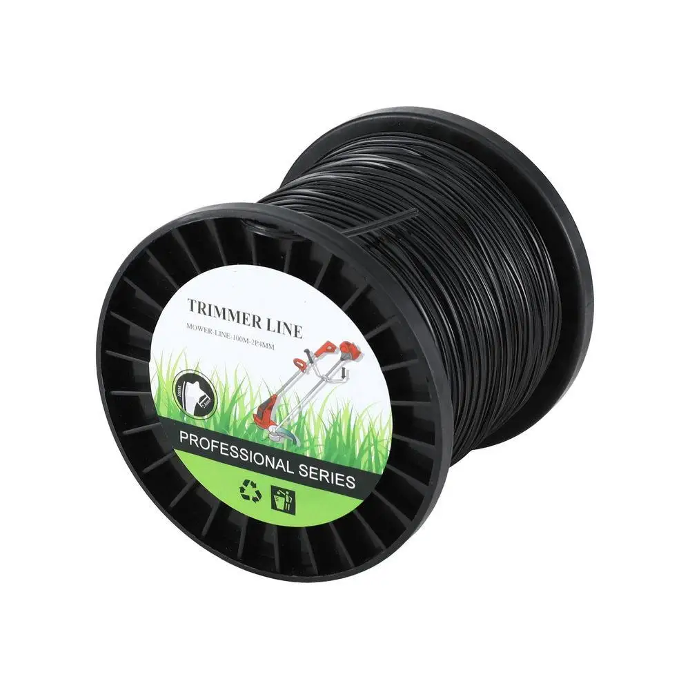 100M Black Star Nylon Trimmer Line 2.4mm Grass Cutter String Cord for Weed Eater Strength Wear Resistant