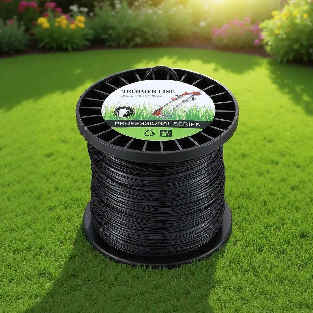 100M Black Star Nylon Trimmer Line 2.4mm Grass Cutter String Cord for Weed Eater Strength Wear Resistant
