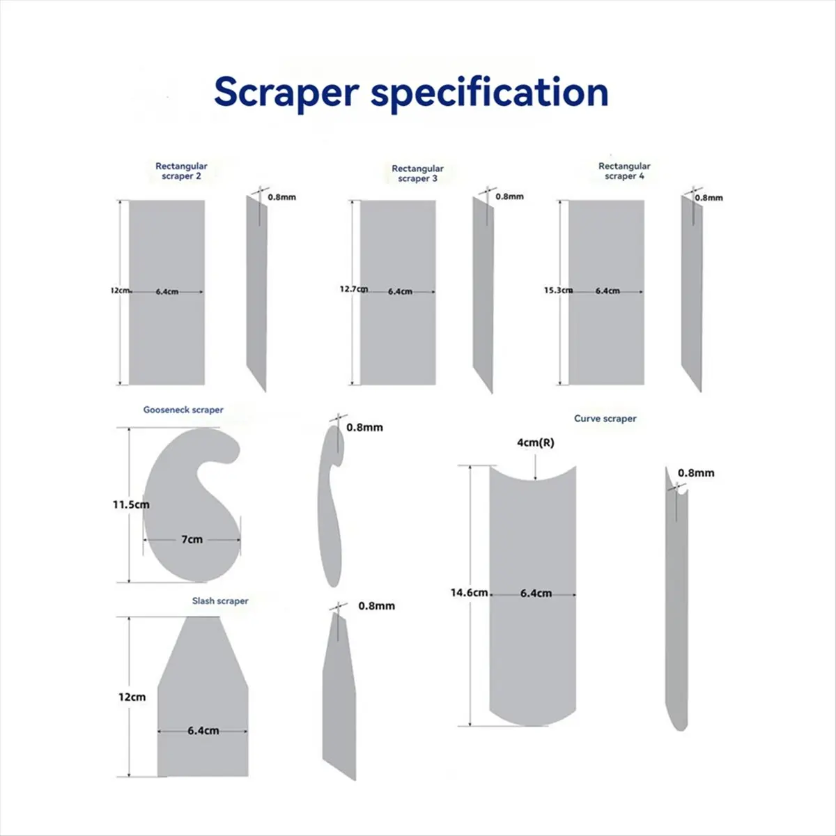 Woodworking Card Scraper Set Hardened Cabinet Scraper Card Scraping Rectangle Knife Smooth Wood Deburring Carpentry Tool