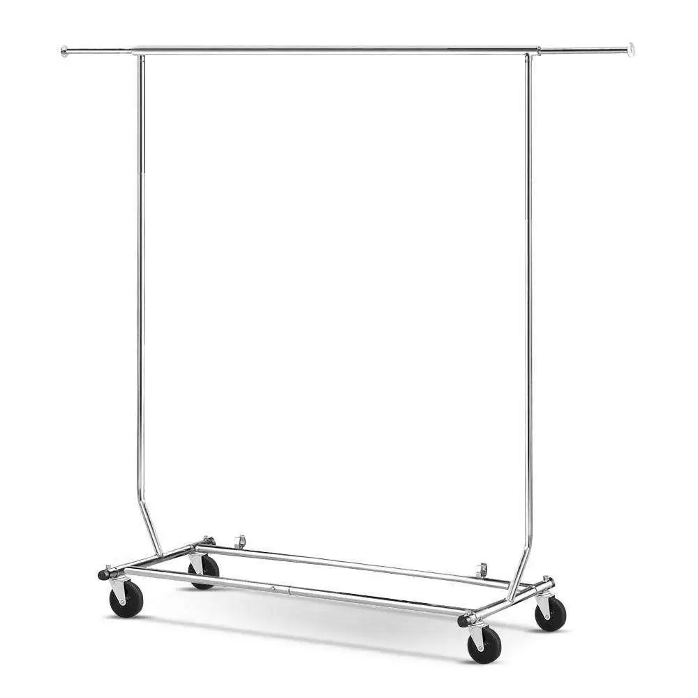 Adjustable Clothes Rack Airer Rail Coat Stand Hanging Storage Organizer Heavy Duty Portable Garment Drying Rack