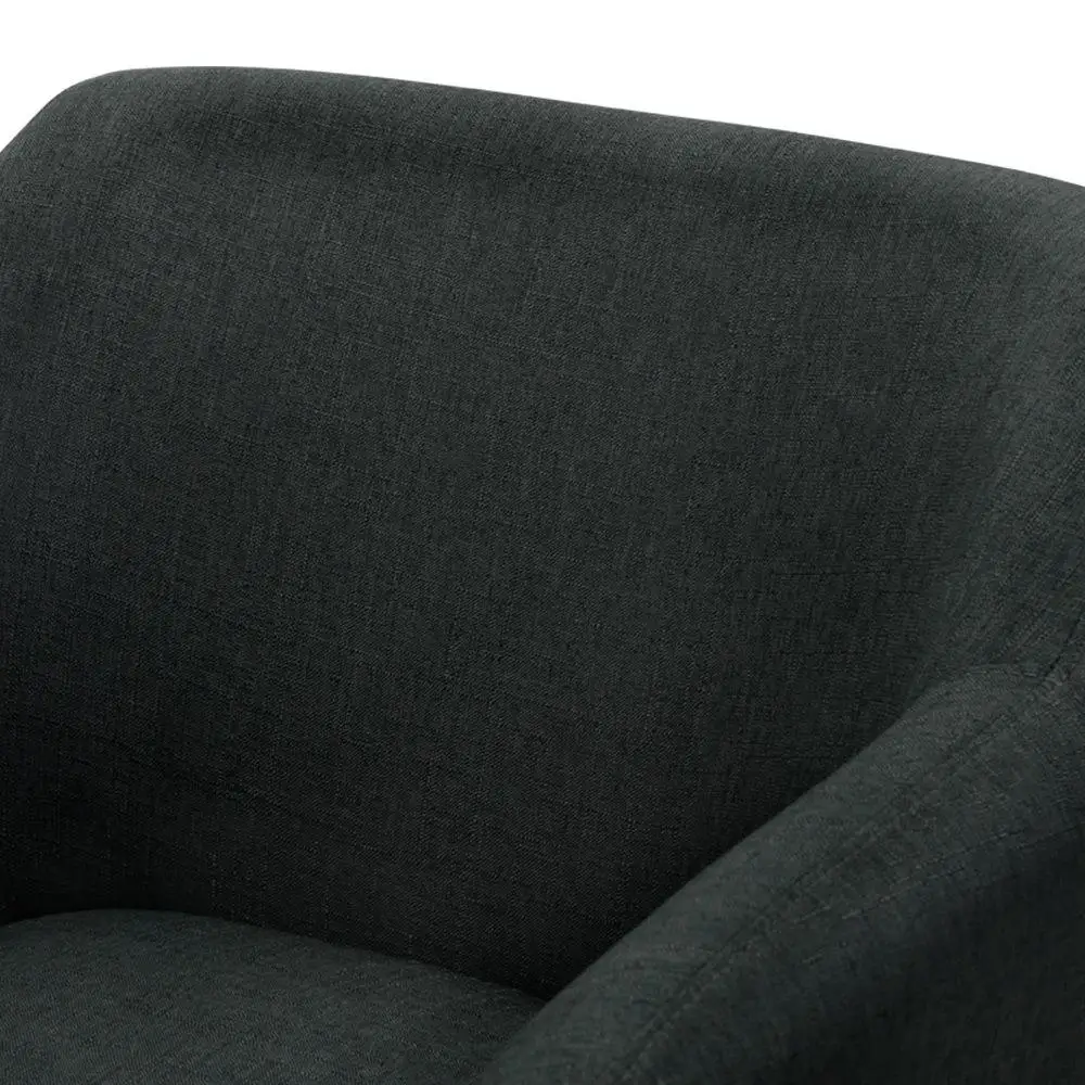 Armchair Tub Chair Charcoal Upholstered Accent Lounge Chair Modern Living Room Single Sofa Seat Comfortable Compact Home Furniture