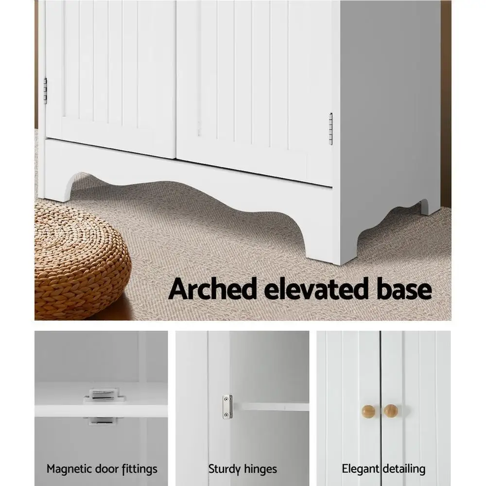 Modern White 4 Door Buffet Sideboard Storage Cabinet for Dining Room Living Room Home Furniture