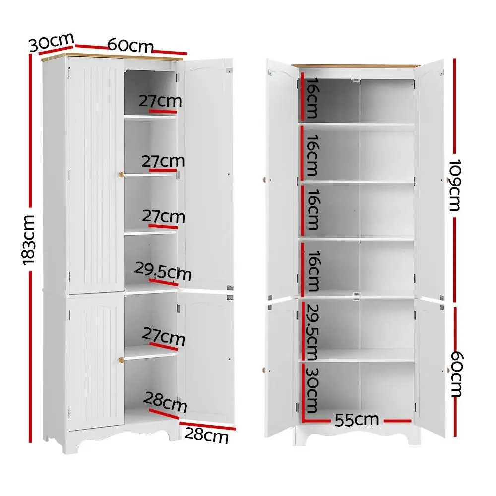 Modern White 4 Door Buffet Sideboard Storage Cabinet for Dining Room Living Room Home Furniture