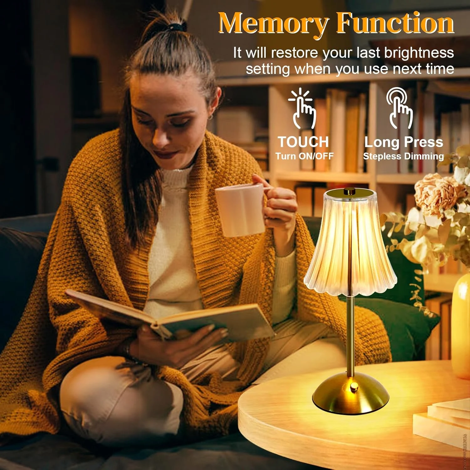 2/4/6/8pcs,Vintage Crystal LED Desk Lamp, USB Charging, Suitable for Bedrooms and Living Rooms, Easily Creating a Warm Atmosphere