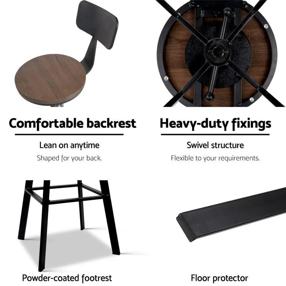 Vintage Metal Bar Stools for Kitchen Counter Industrial Style Modern Dining Chairs