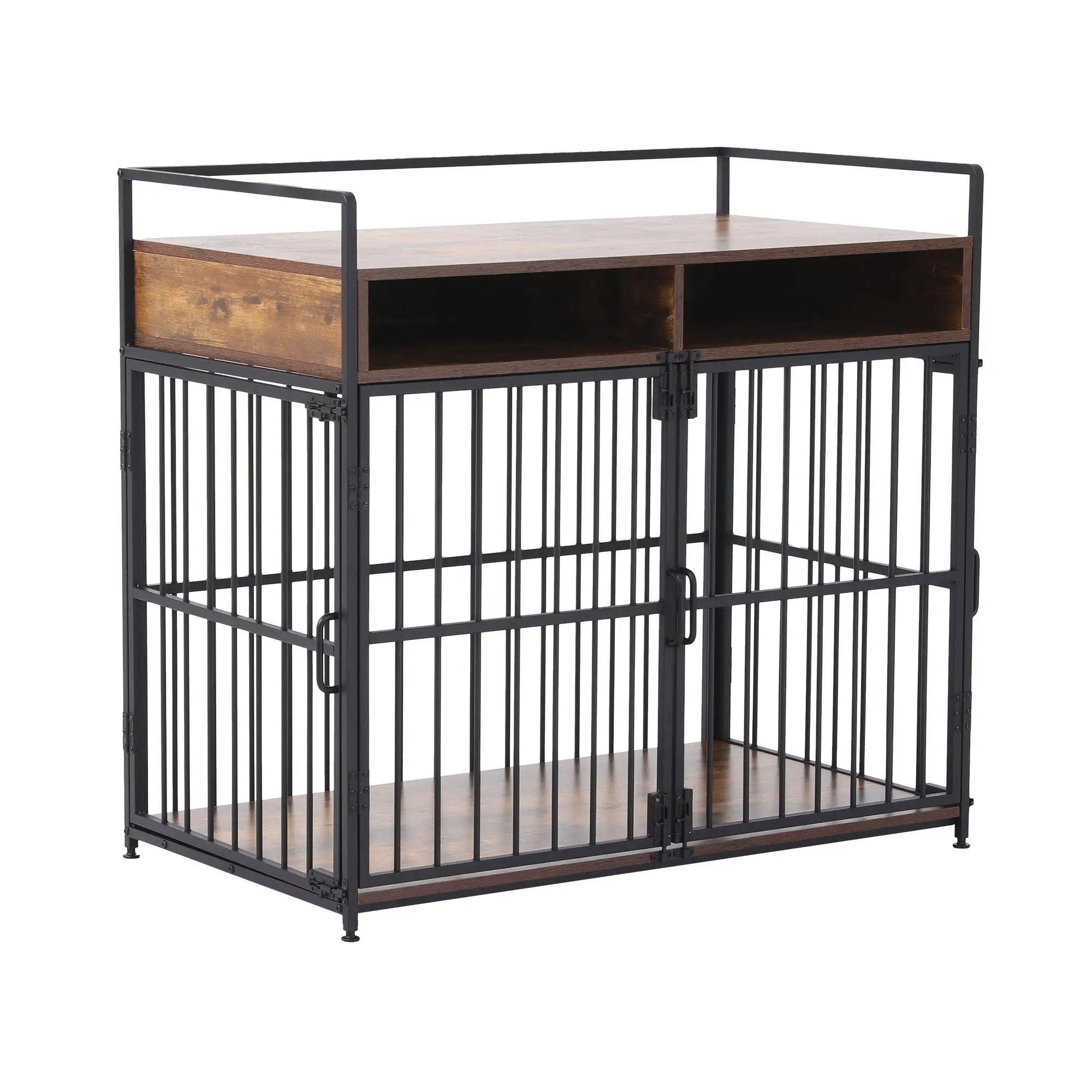 2 in 1 Wooden Dog Crate 104cm Pet Cage Furniture End Table Storage Black