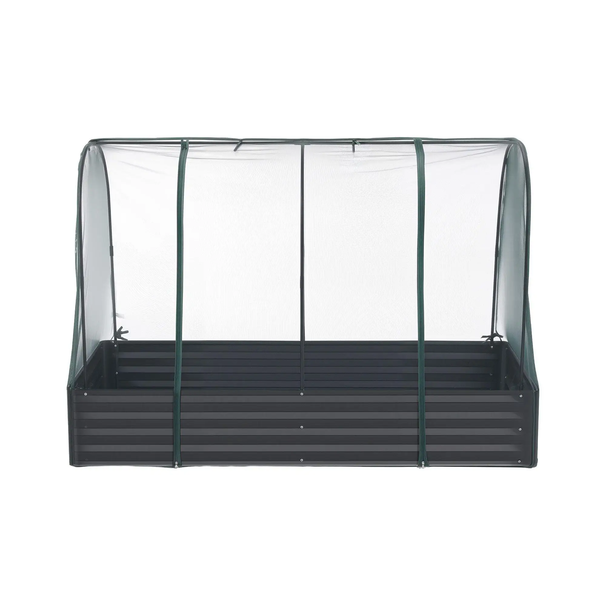 Galvanized Raised Garden Bed with Mesh Netting Outdoor Planter Box Bird Proof 180x90x120cm