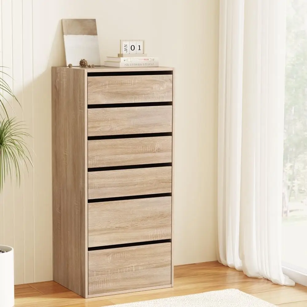 6 Drawer Tallboy Pine Dresser Chest of Drawers Wooden Storage Cabinet Bedroom Furniture