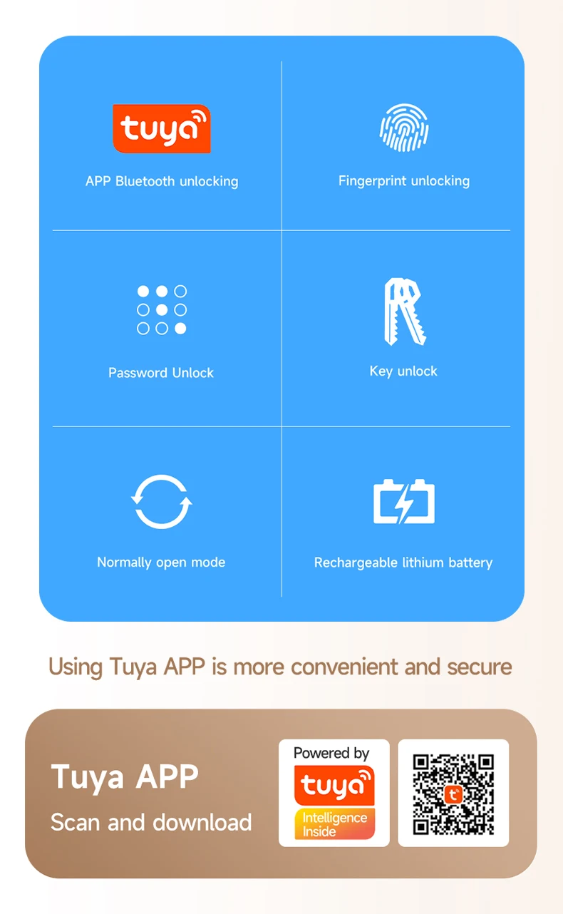 ICCSSI Spherical Lock Tuya Smart Lock Digital Electronic Lock Unlock Fingerprint/Password/Key/Bluetooth for Airbnb Home K10CPLUS