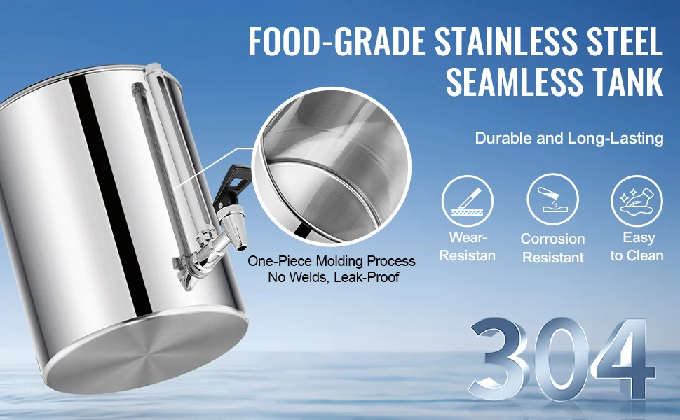 VEVOR Gravity-fed Water Filter System 2.25G 304 Stainless-Steel Countertop Filtration System with 2 Activated Carbon Filter